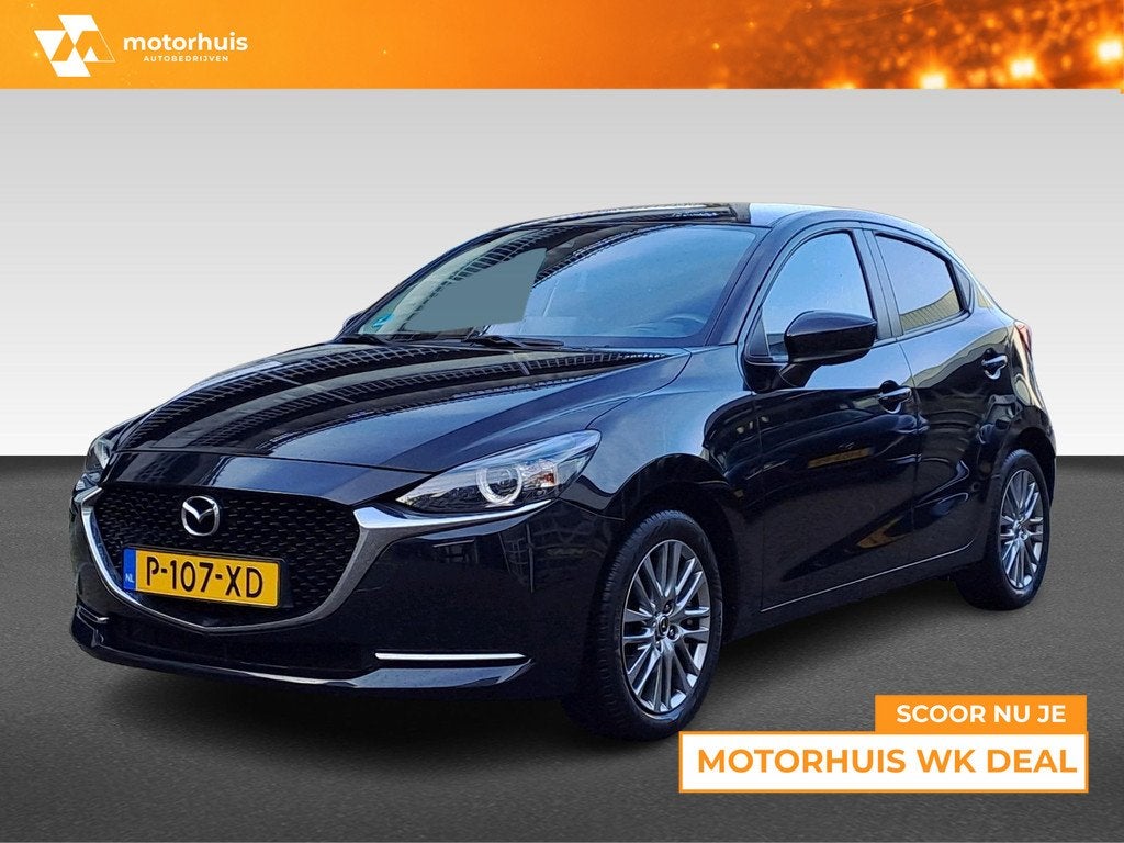 Mazda 2 1.5 SKYACTIV-G 90PK LUXURY NAVI CAMERA HUD LED ECC N, Auto's, Mazda, Zwart, Origineel Nederlands, Bedrijf, Handgeschakeld
