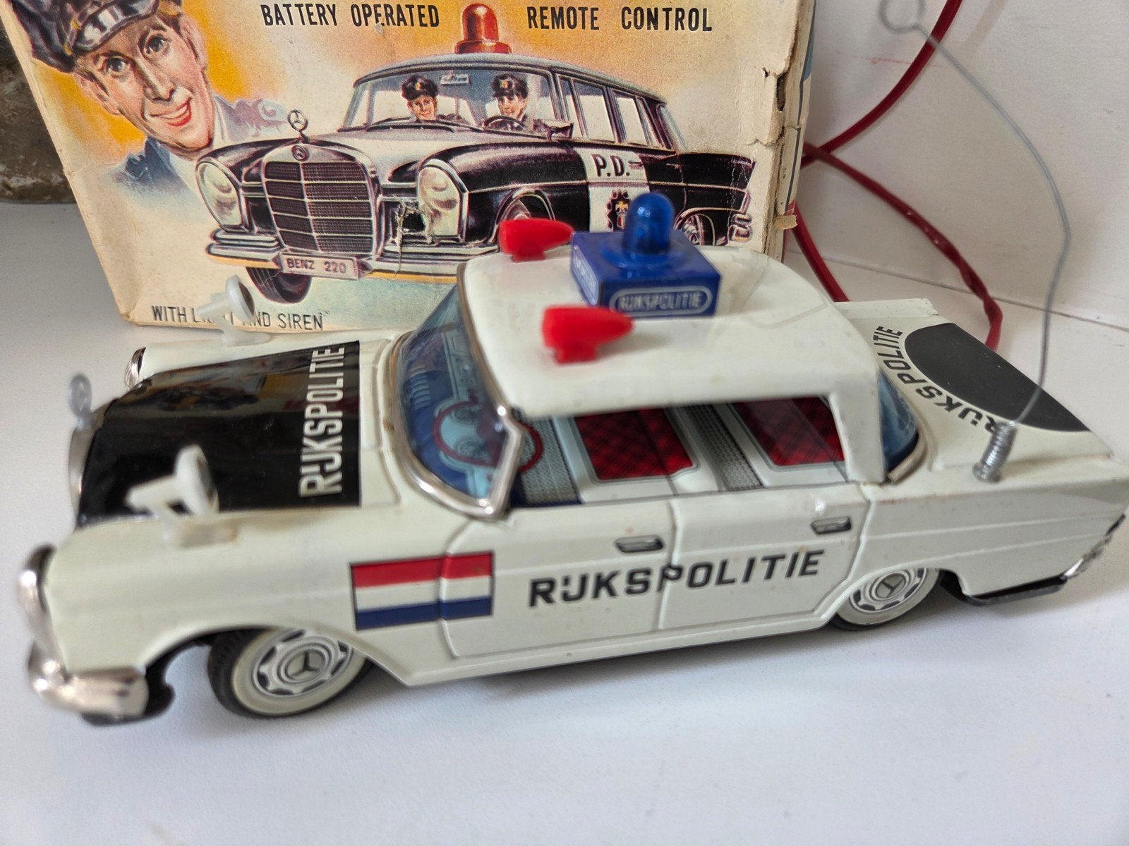 Rijkspolitie Mercedes Originele doos!, Antiek en Kunst, Ophalen of Verzenden
