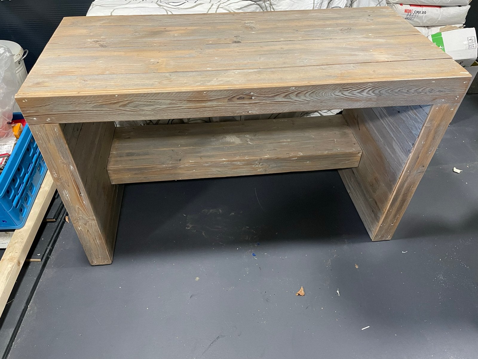 Commode/sidetable van steigerhout, Ophalen, Gebruikt, 50 tot 100 cm, 100 tot 150 cm