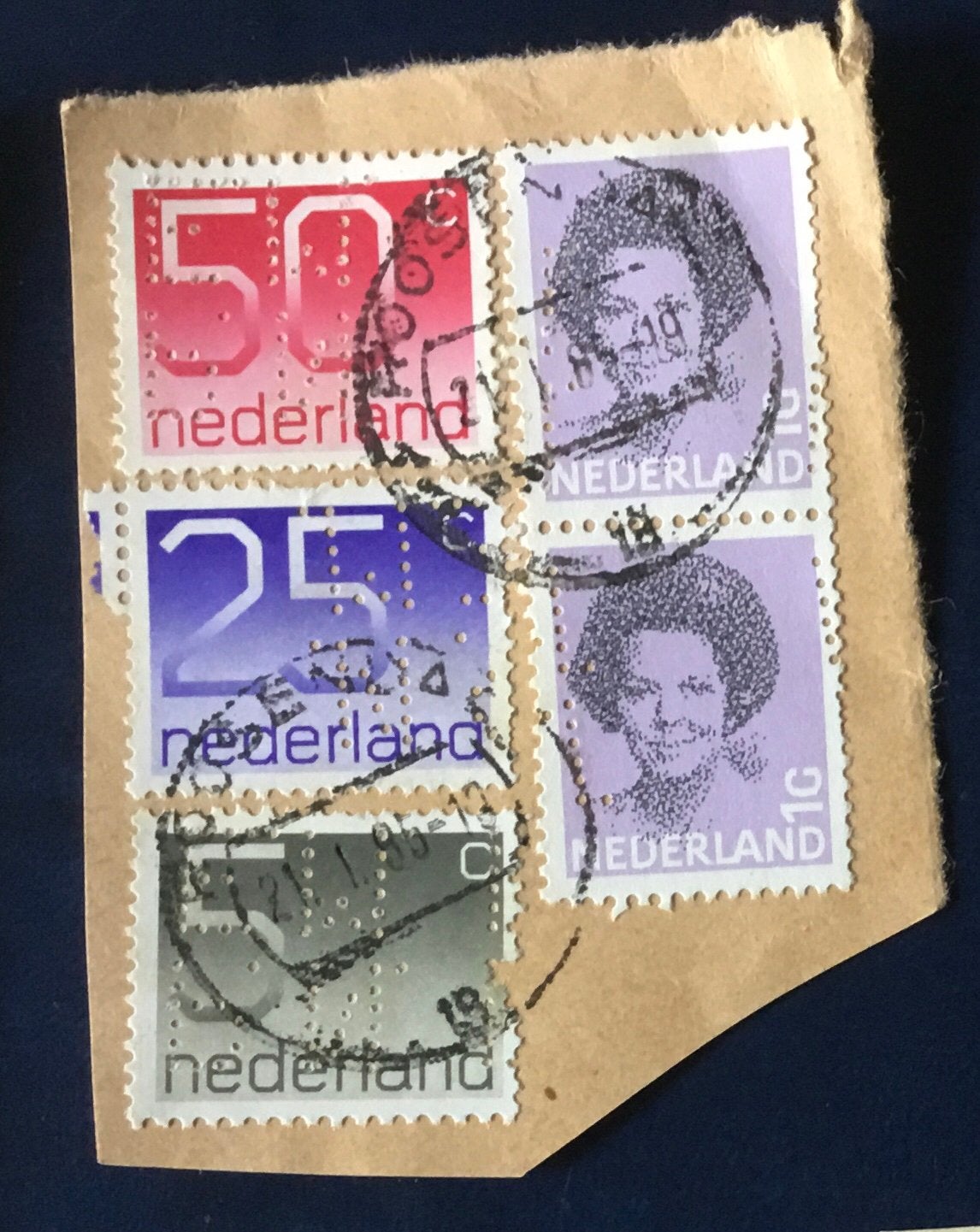 Perfins Nederland kavel per 16, Ophalen of Verzenden, Na 1940, Gestempeld