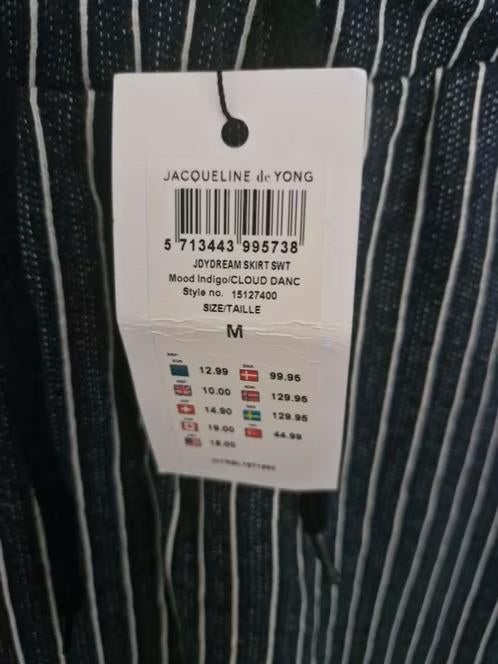 Nieuw blauw wit Gestreepte rok Maat M h3, Maat 38/40 (M), Blauw, Onbekend, Nieuw