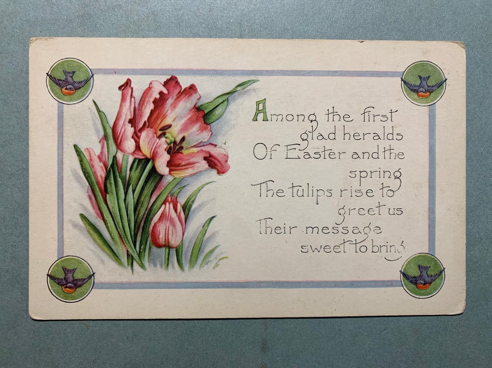 Pasen - tulpen, Verzamelen, Ophalen of Verzenden, 1920 tot 1940, Gelopen, Feest(dag)
