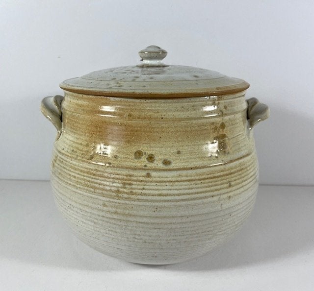 Vintage Franse keramische pot met deksel, Antiek en Kunst, Antiek | Keramiek en Aardewerk, Ophalen of Verzenden