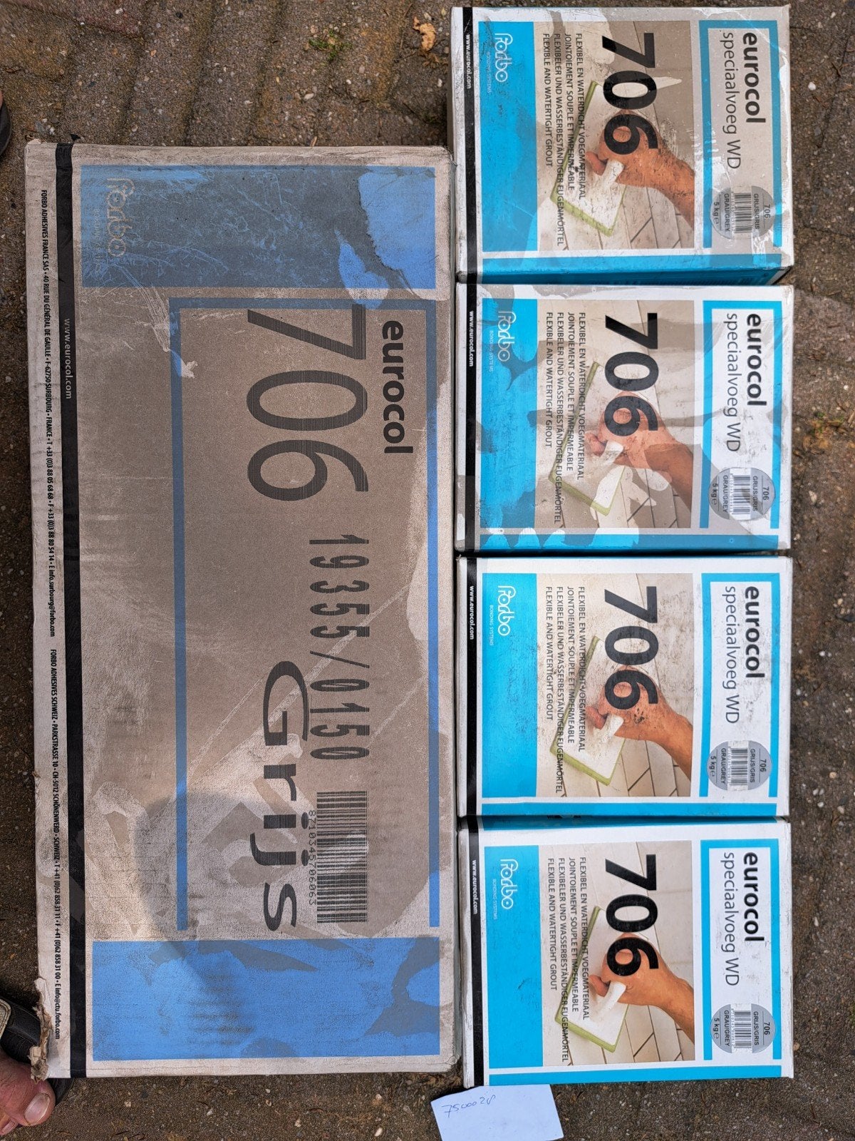 Eurocol 706 Voegsel Grijs en Jasmijn - 10 pakken, Nieuw, 10 m² of meer, Overige materialen, 60 cm of meer