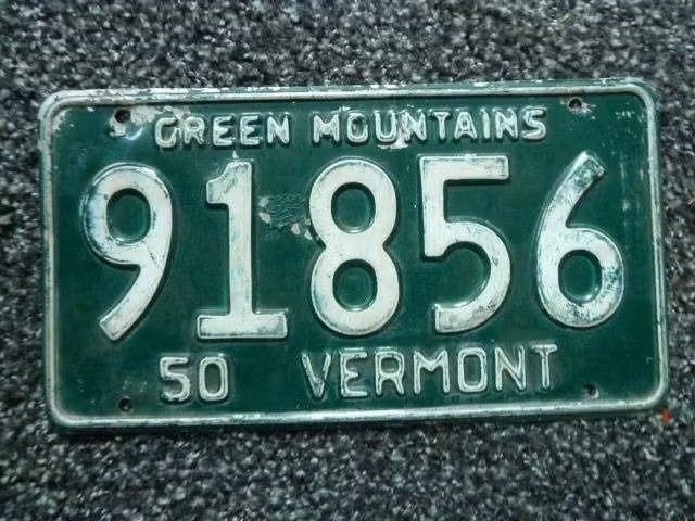 Kentekenplaat licenseplate Vermont 1950 Green Mountains USA, Verzenden, Gebruikt, Auto's