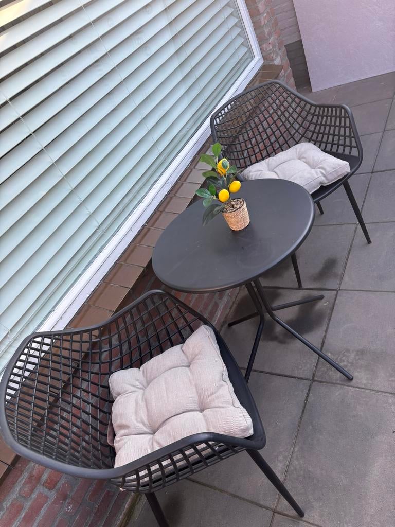 Tuinsetje zwart, Tuin en Terras, Tuinsets en Loungesets, Ophalen, Gebruikt, Kunststof