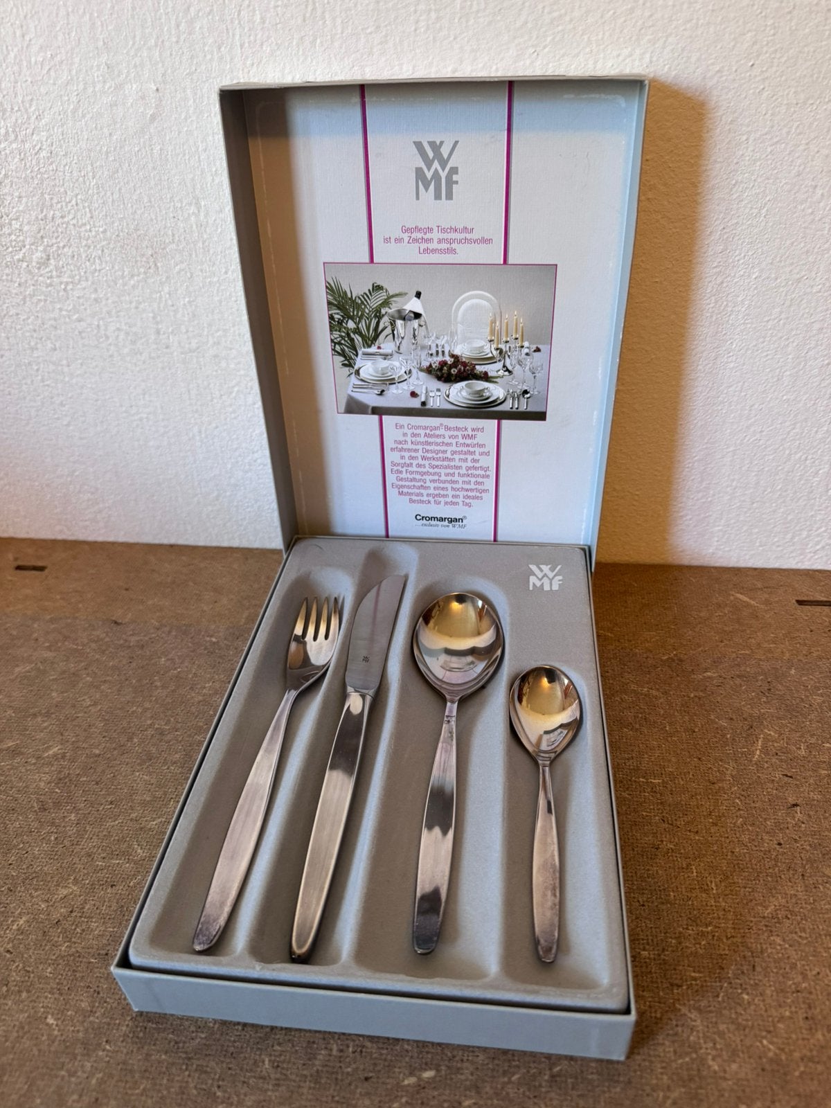 WMF Stockholm 4500 verzilverd 4-delige set, Ophalen of Verzenden, Zo goed als nieuw, Rvs of Chroom