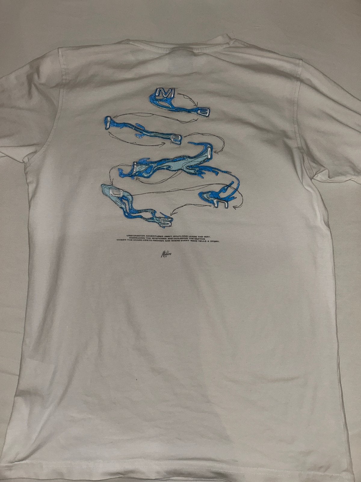 Malelions T-shirt wit met blauwe print - maat 164, Ophalen of Verzenden, Zo goed als nieuw, Maat 46 (S) of kleiner, Wit
