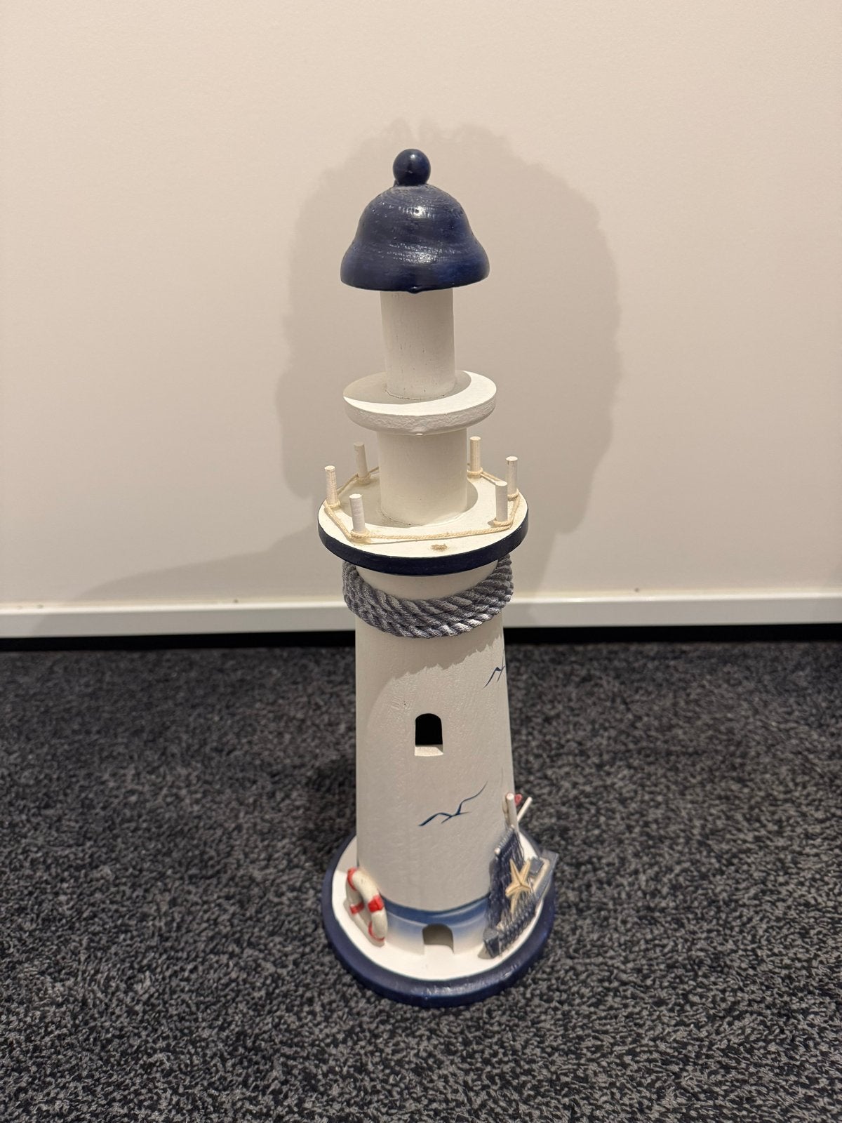 Decoratieve vuurtoren 42 cm, Hout, Meerkleurig, Overige stijlen, Ophalen of Verzenden