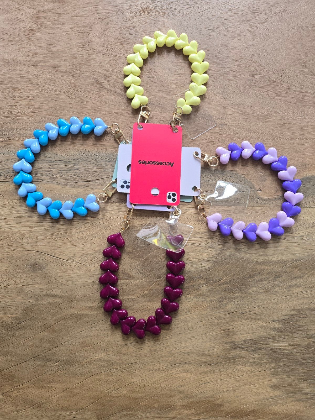 Telefoonkoord met hartjes - Diverse kleuren, Ophalen of Verzenden, Nieuw, Telefoonhanger of Accessoire