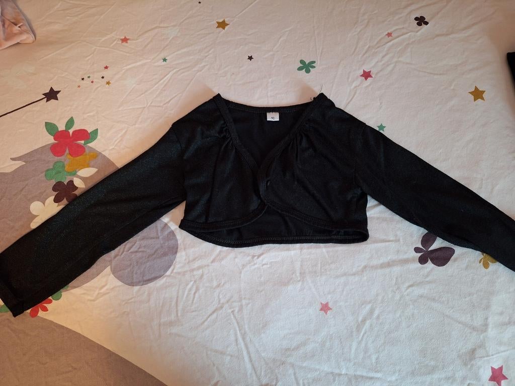 Zwart glitter bolero vestje maat 92, Kinderen en Baby's, Kinderkleding | Maat 92, Meisje, Trui of Vest, Ophalen of Verzenden, Zo goed als nieuw