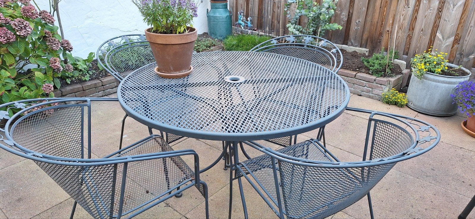 tuinset, Tuin en Terras, Ophalen, 4 zitplaatsen, Gebruikt, Aluminium