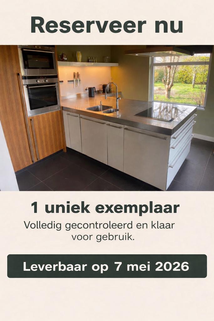 ✨TWEEDEHANDSKEUKENSWINKEL BESPAAR 70%✨, Ophalen, Wit, Dubbelwandige keuken, Zo goed als nieuw
