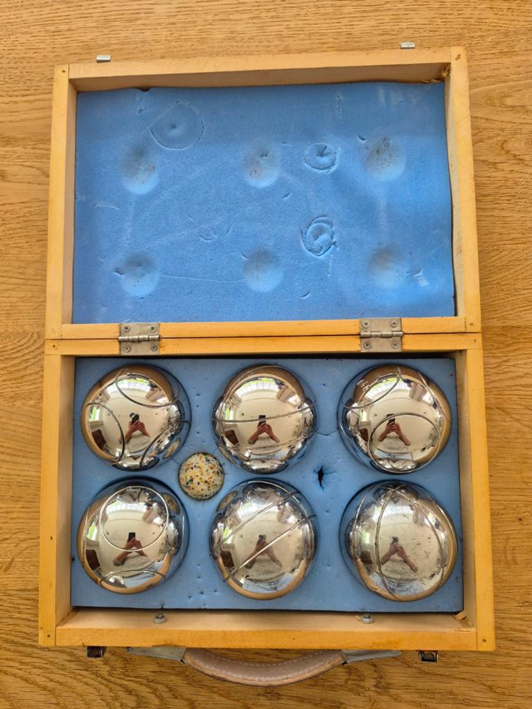 Echte Jeu de Boules Set in Houten Koffer - 6 Ballen, Ophalen of Verzenden, Gebruikt