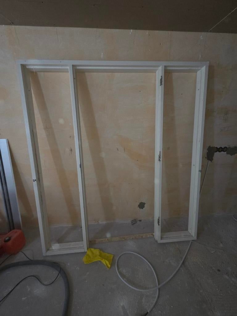 Kozijn met zijlichten mer massieve stompe binnendeur glas, Doe-het-zelf en Verbouw, Kozijnen en Schuifpuien, Ophalen, Gebruikt