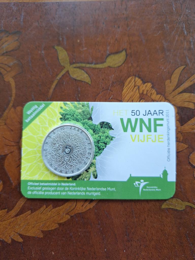 50 jaar WNF vijfje 2011 - Zilveren herdenkingsmunt, Ophalen of Verzenden