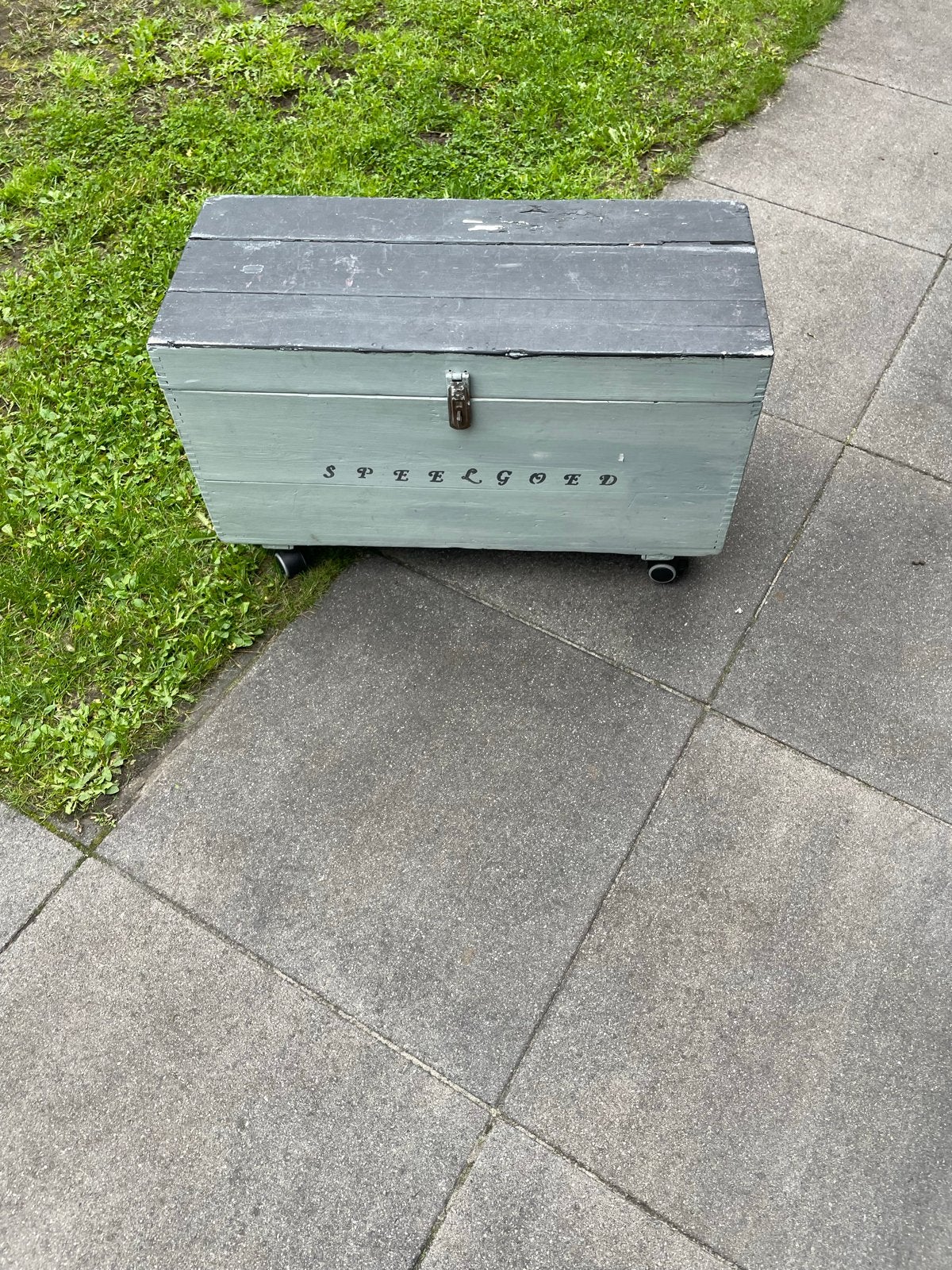 Vintage Speelgoedkist op wielen - Handgeschilderd, Ophalen, 50 – 75, Gebruikt, 100 tot 150 cm
