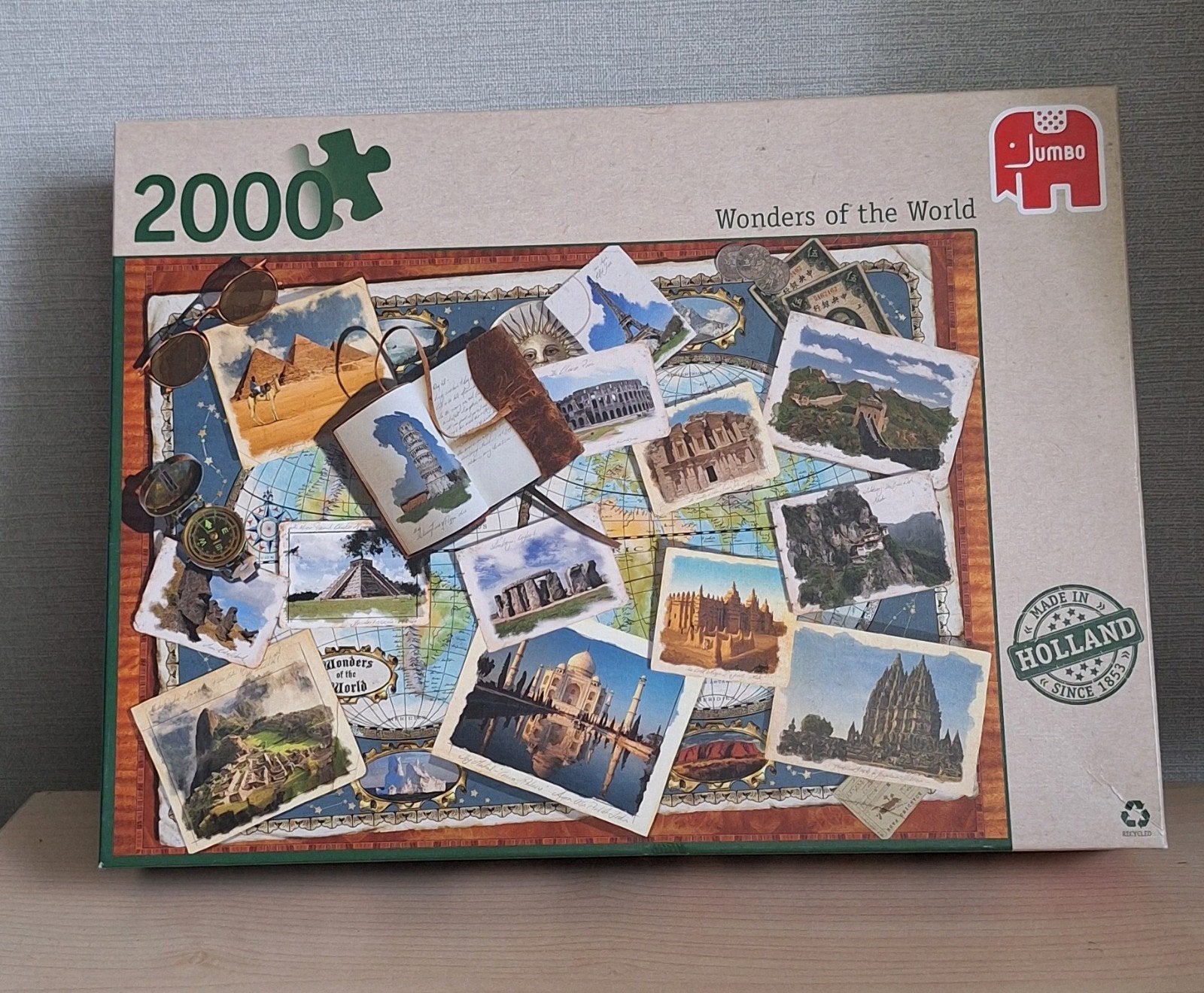 Puzzel Jumbo Wonders of the world, Ophalen of Verzenden, 500 t/m 1500 stukjes, Gebruikt, Legpuzzel