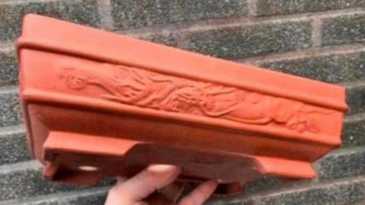 Bonsai schaal bruin ongeglazuurd Draken Japans 27,8x20,6x8,4, Ophalen of Verzenden, Zo goed als nieuw, Rechthoekig, Aardewerk