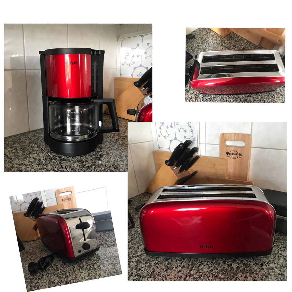 TEFAL broodrooster & koffiezetter ‘Red wine’.Samen €50‼️, Overige typen, Ophalen of Verzenden, Zo goed als nieuw, Rood