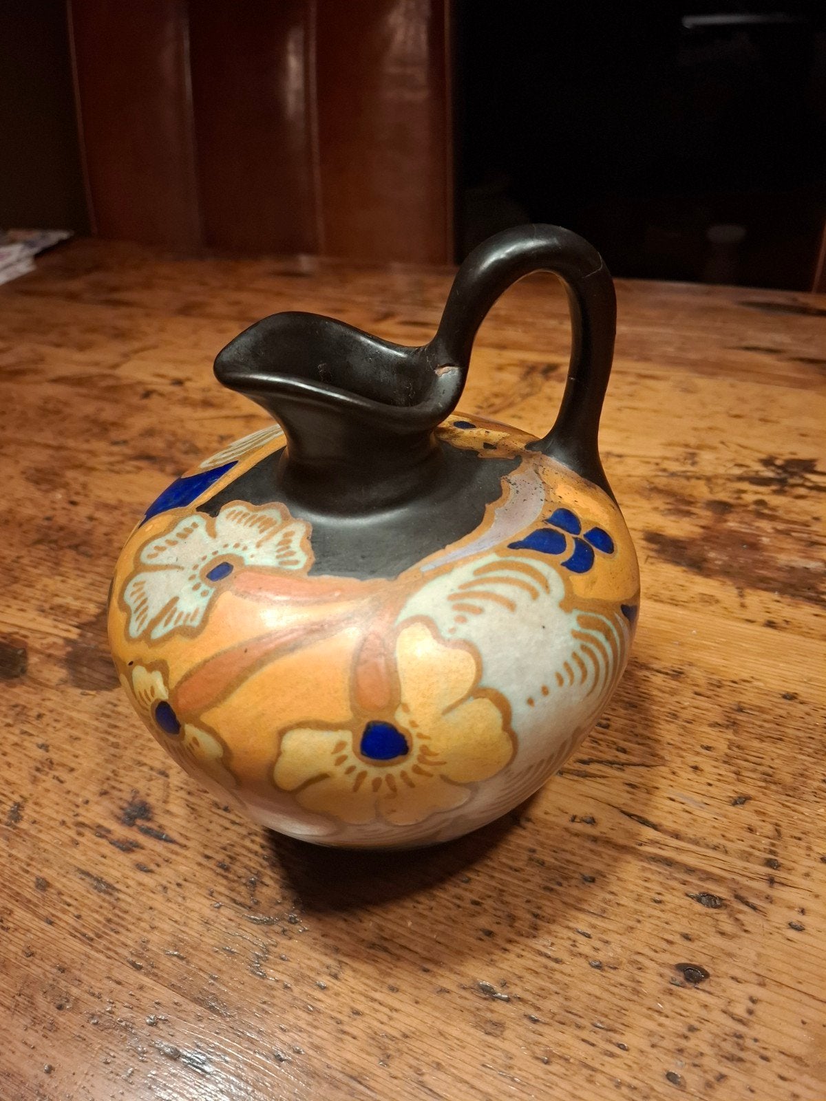 Antieke Art Nouveau Kan - Handgeschilderd Keramiek, Antiek en Kunst, Ophalen of Verzenden