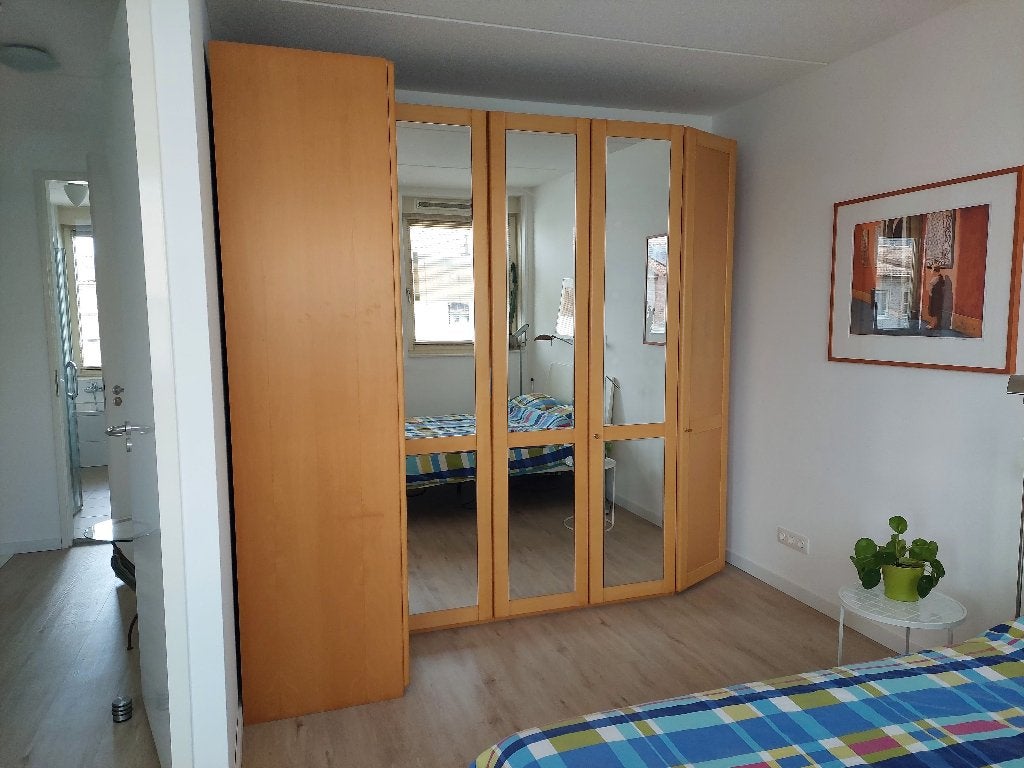 Hülsta Mira 5-deurs hoek-/kledingkast met spiegeldeuren, Ophalen, Met deur(en), Gebruikt, 200 cm of meer