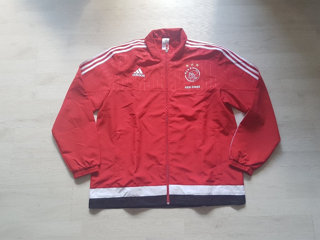 Ajax Trainingsjas! Seizoen 15/16! Sponsor! Mt S!, Ophalen of Verzenden, Zo goed als nieuw, Blauw, Voetbal