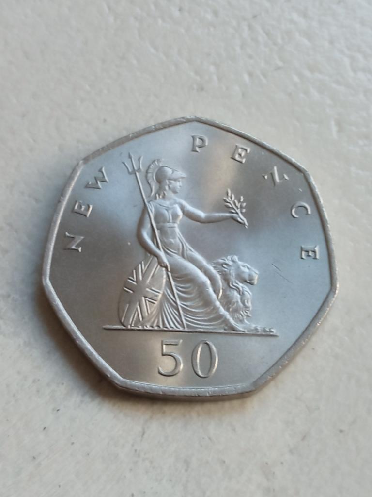 Verenigd Koninkrijk 50 pence 1969., Postzegels en Munten, Munten | Europa | Niet-Euromunten, Ophalen of Verzenden, Overige landen