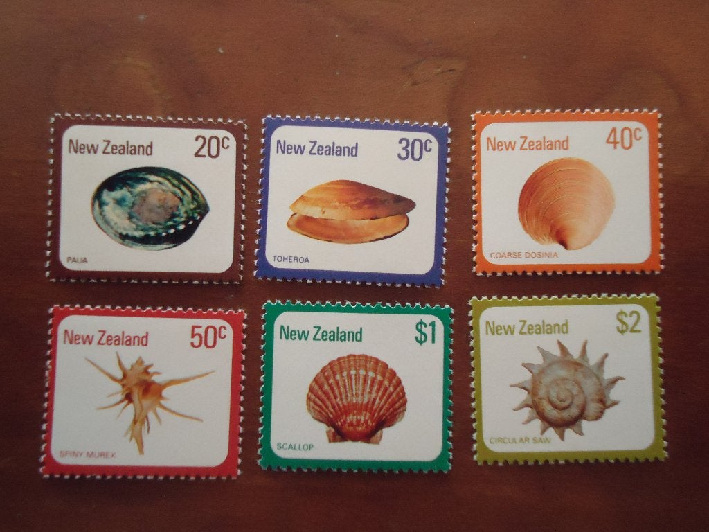Schelpen Nieuw-Zeeland 1978, mi. 760-63 + 785-86 postfris, Ophalen of Verzenden, Postfris, Dier of Natuur