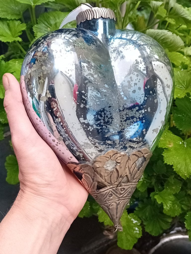 hartvormig licht blauw kerst ornament, Diversen, Ophalen of Verzenden
