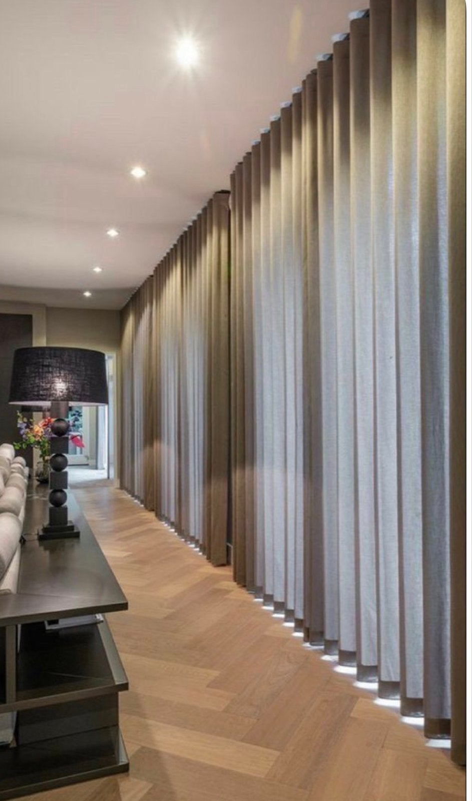 Wave gordijnen 2x460x230 cm - Zo goed als nieuw, Ophalen of Verzenden, Zo goed als nieuw, Beige, Gordijn