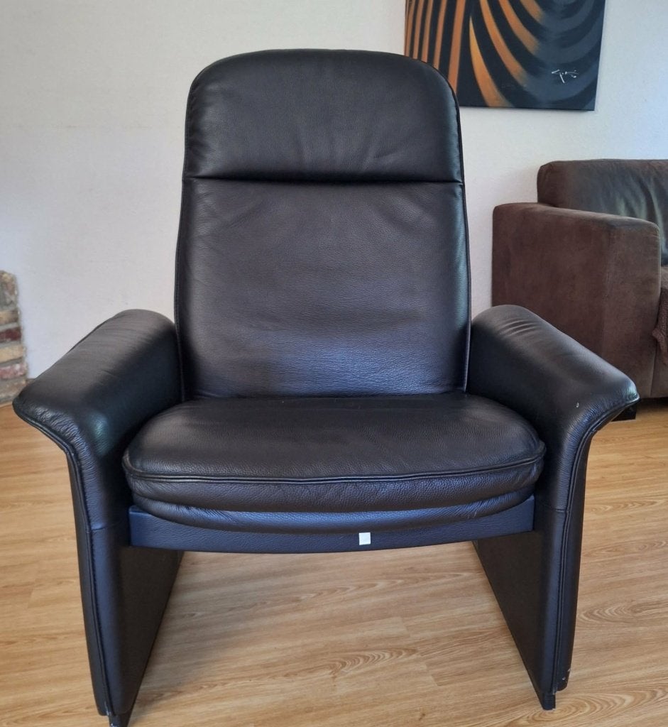 Originele de Sede DS-50 design relaxfauteuil, zwart leer, Ophalen, Tijdloos, klassiek, Minder dan 75 cm, Leer