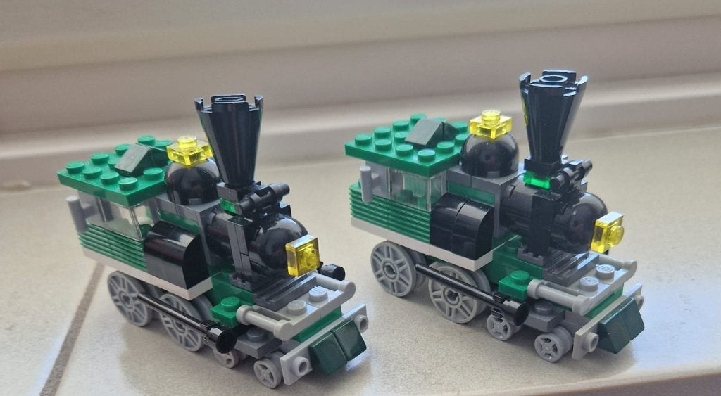 Lego 4837 Mini Trains uit 2008 (2x), Ophalen of Verzenden, Gebruikt, Lego
