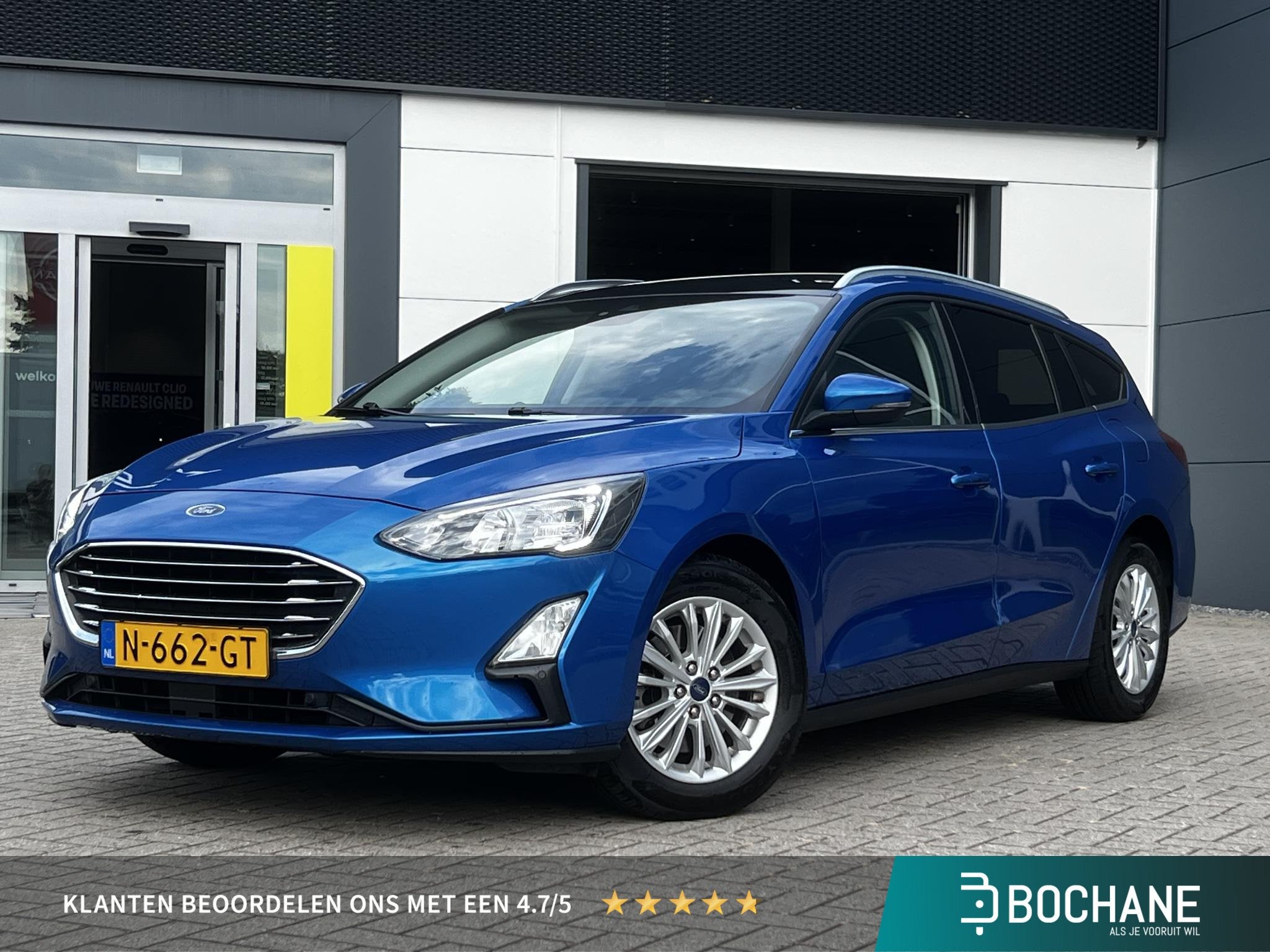 Ford Focus Wagon 1.0 EcoBoost Hybrid Titanium X Business | P, Auto's, Ford, Gebruikt, Met garantie (alle), Blauw, Origineel Nederlands