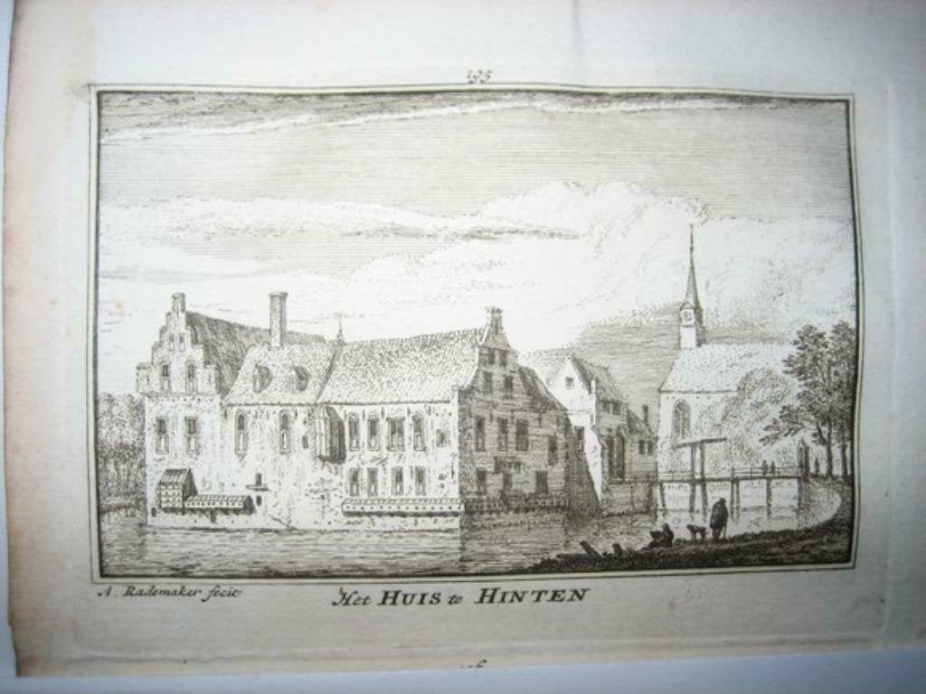 195 / Heusden  Huis te Hinten Kopergravure  18e Eeuw, Ophalen of Verzenden