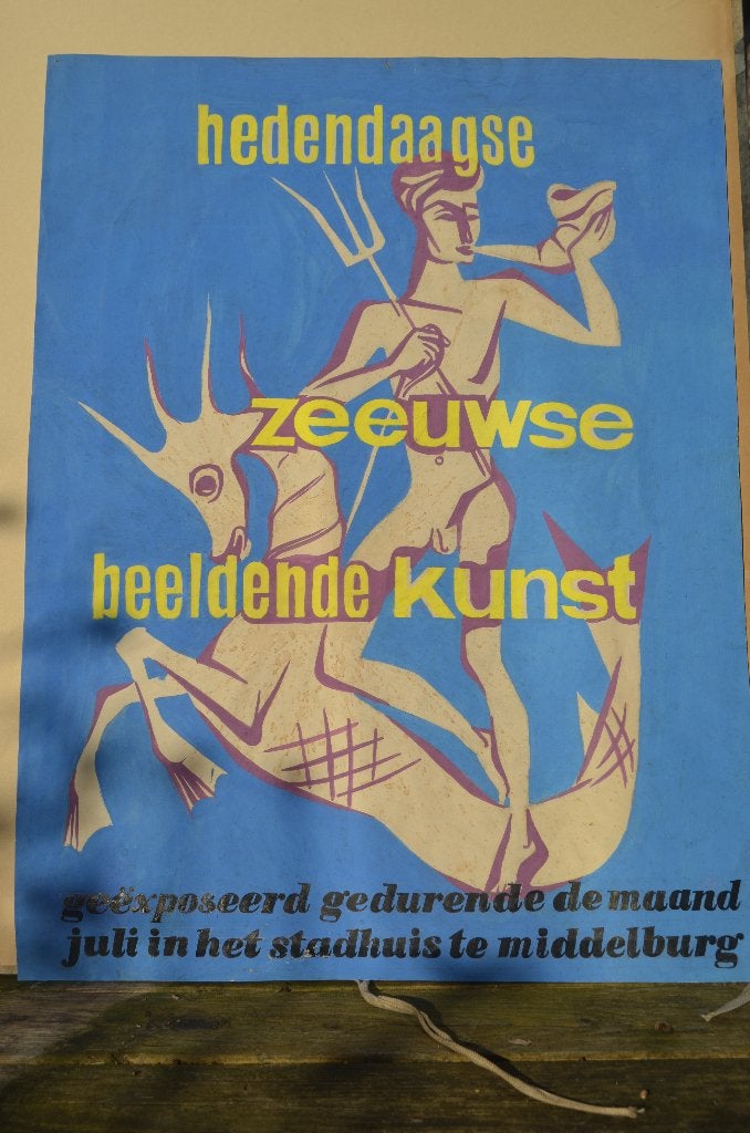 2 Fraaie ontwerpen kunstexpo Hans Heeren, Ophalen of Verzenden, Handgeschilderd, Overig onderwerp