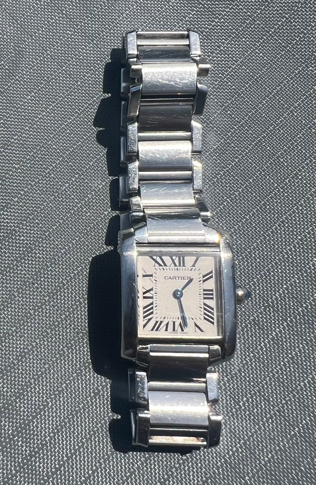 Cartier Tank Française SM (Ref.2384), Staal, Polshorloge, Zo goed als nieuw, Ophalen