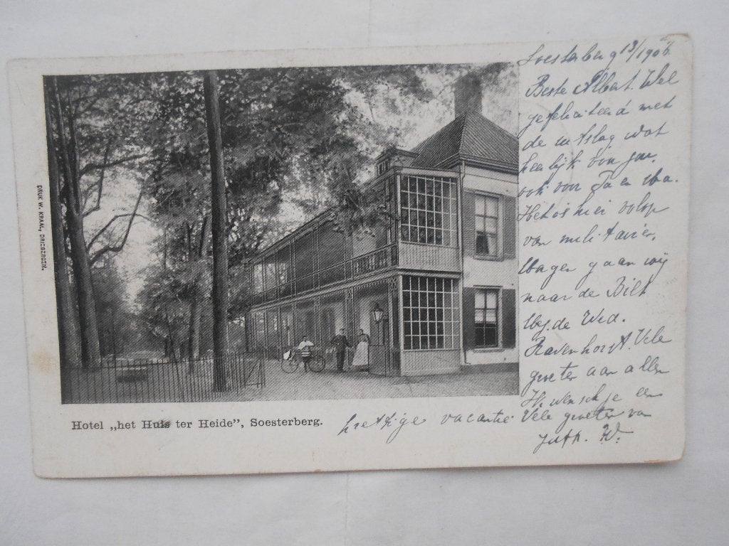 Soesterberg 1906 - Hotel Huis ter Heide - Unieke oude kaart, Ophalen of Verzenden, Voor 1920, Gelopen, Utrecht