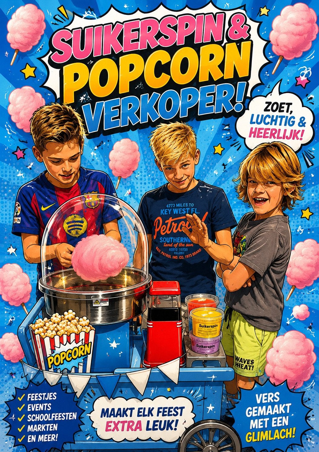 Suikerspin popcorn verhuurder/verkopers suikerspin machiene, Eén persoon