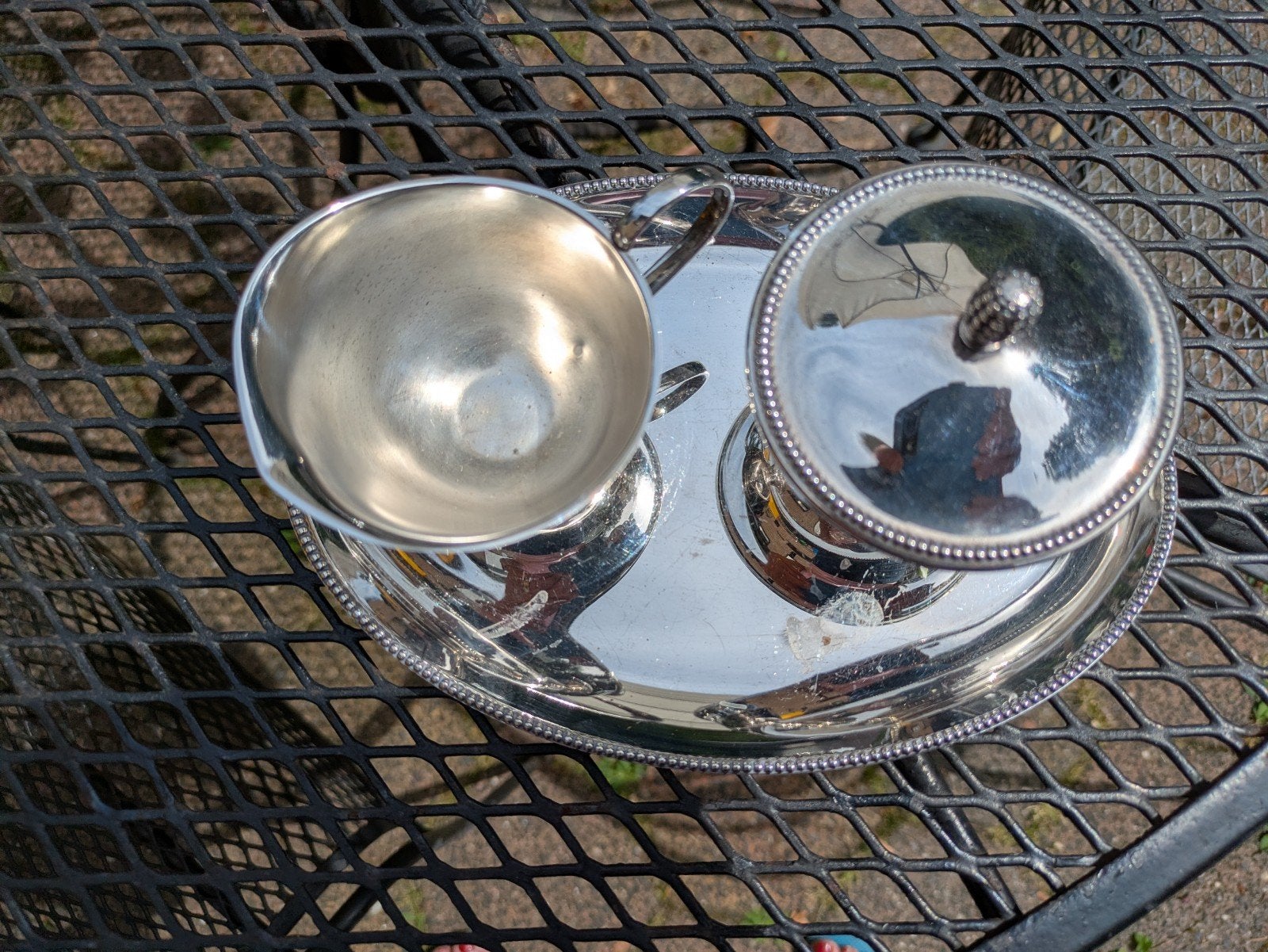 Zilverkleurige Suikerpot, Melkkan en Dienblad Set, Ophalen of Verzenden, Zilver
