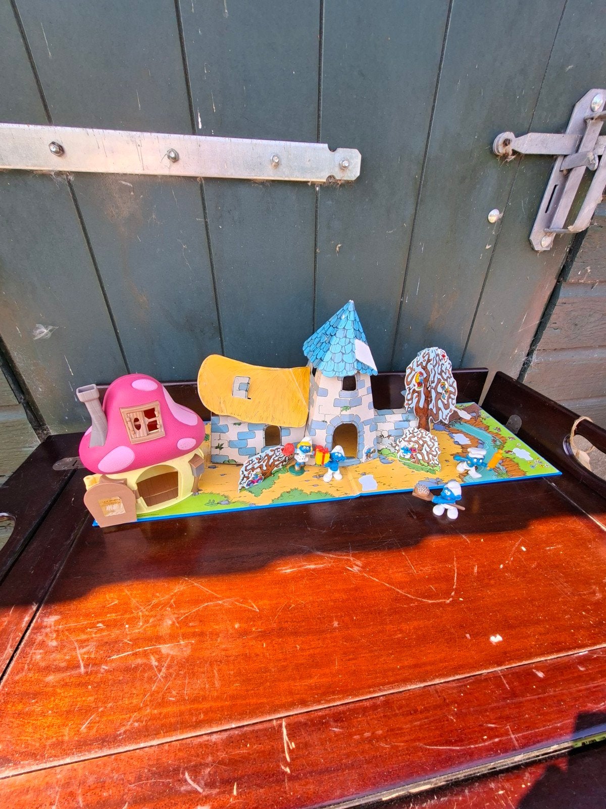 Schleich Smurfen Huisje & Pop-up Boek Schlumpf 1983, Ophalen of Verzenden, Gebruikt, Verschillende Smurfen