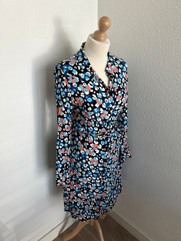 Fabienne Chapot maat 40 bloemen Hayley jurk 308, Maat 38/40 (M), Blauw, Ophalen of Verzenden, Zo goed als nieuw