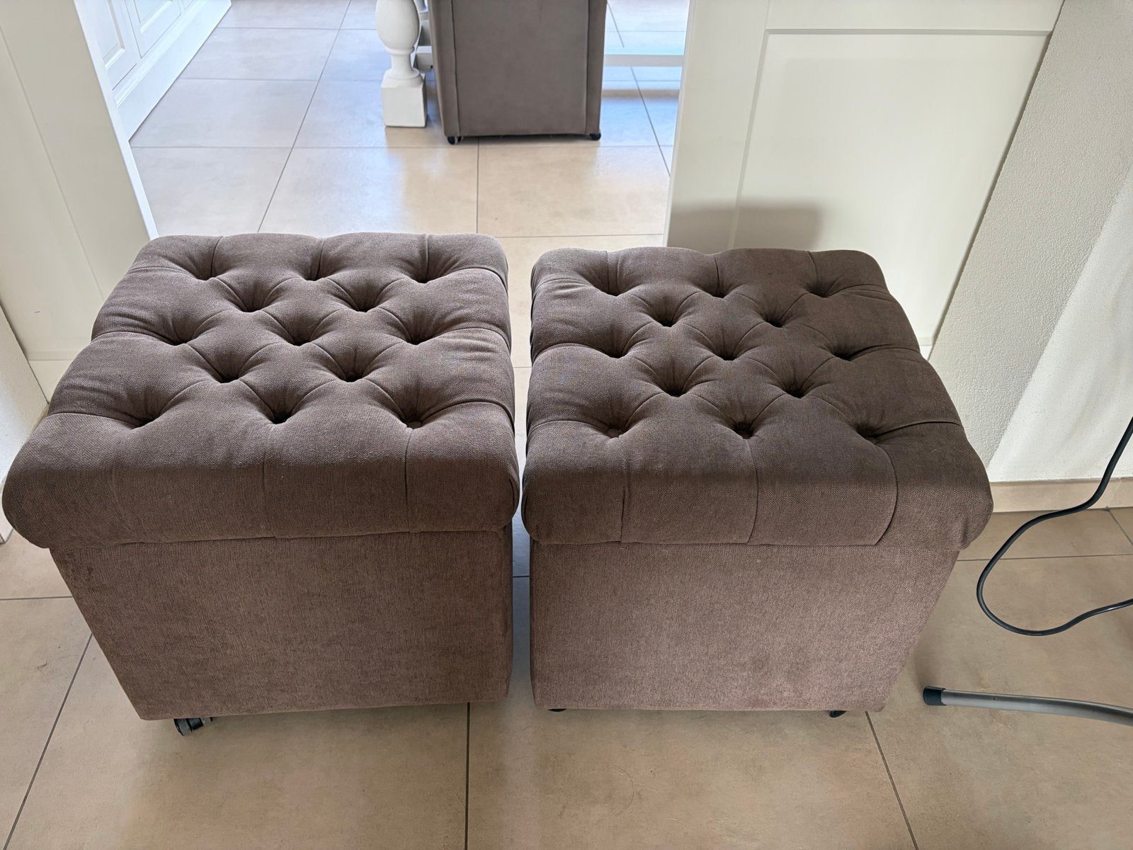 2x Opbergpoefen van UrbanSofa by Ira Ness, Huis en Inrichting, Gebruikt, Vierkant, Ophalen of Verzenden, Stof