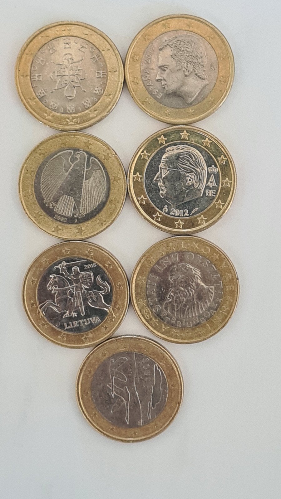 Collectie van 7 verschillende 1 euro munten, Ophalen of Verzenden, 2 euro