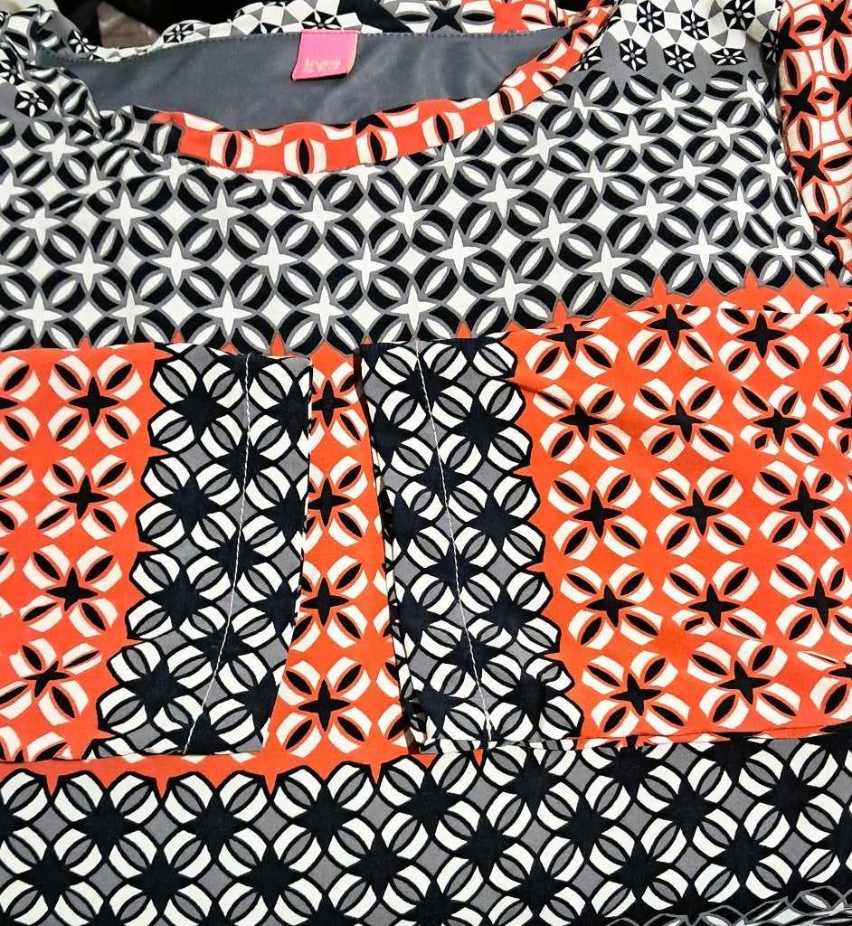 KYRA & KO 💎overal motief 3/4 mouwen jurk mt 44, Kleding | Dames, Jurken, Maat 42/44 (L), Zo goed als nieuw, Knielengte, Kyra & Ko