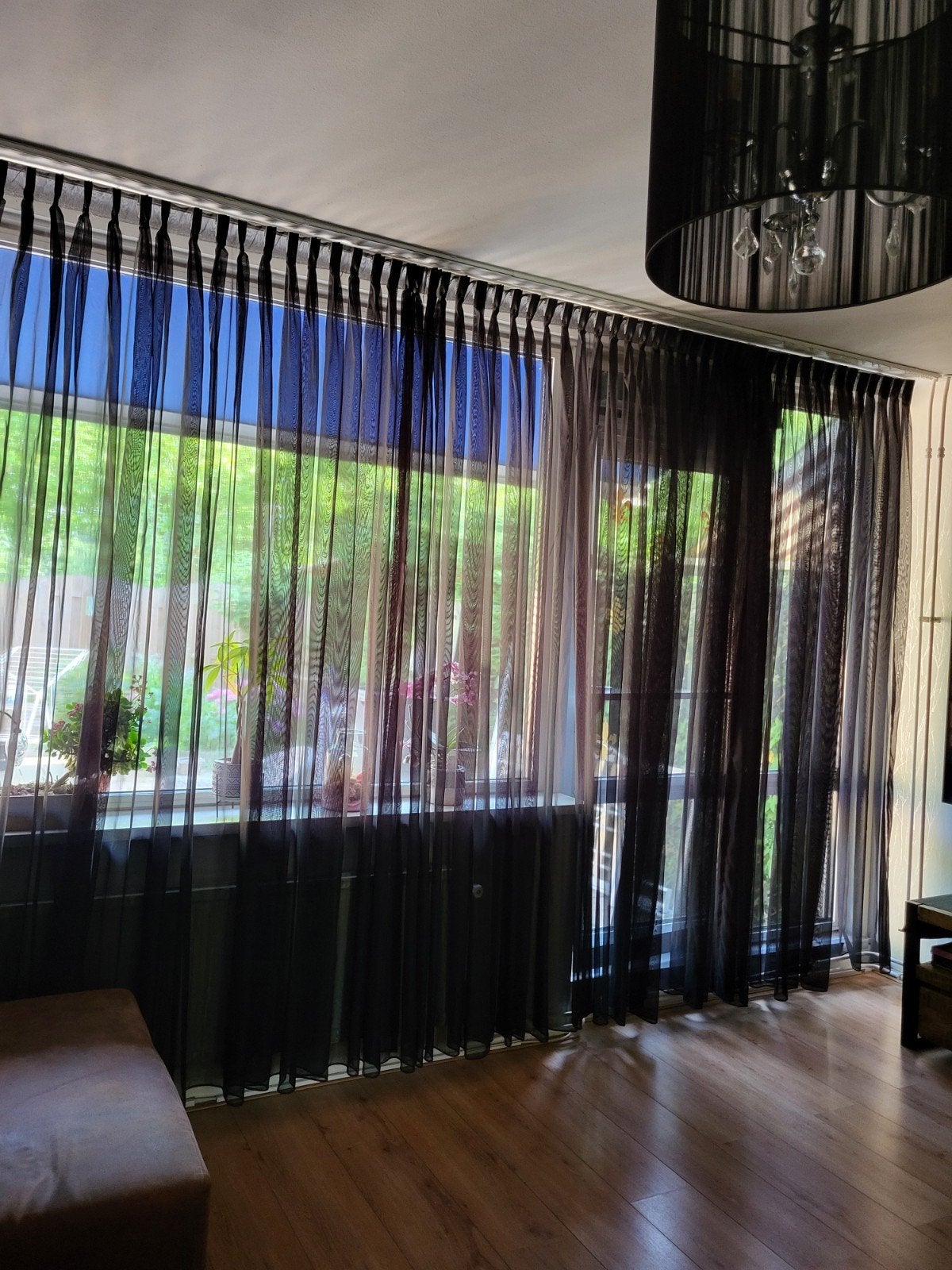 Te koop vitrage zwart, Huis en Inrichting, Stoffering | Gordijnen en Lamellen, Ophalen of Verzenden, Zwart, Vitrage