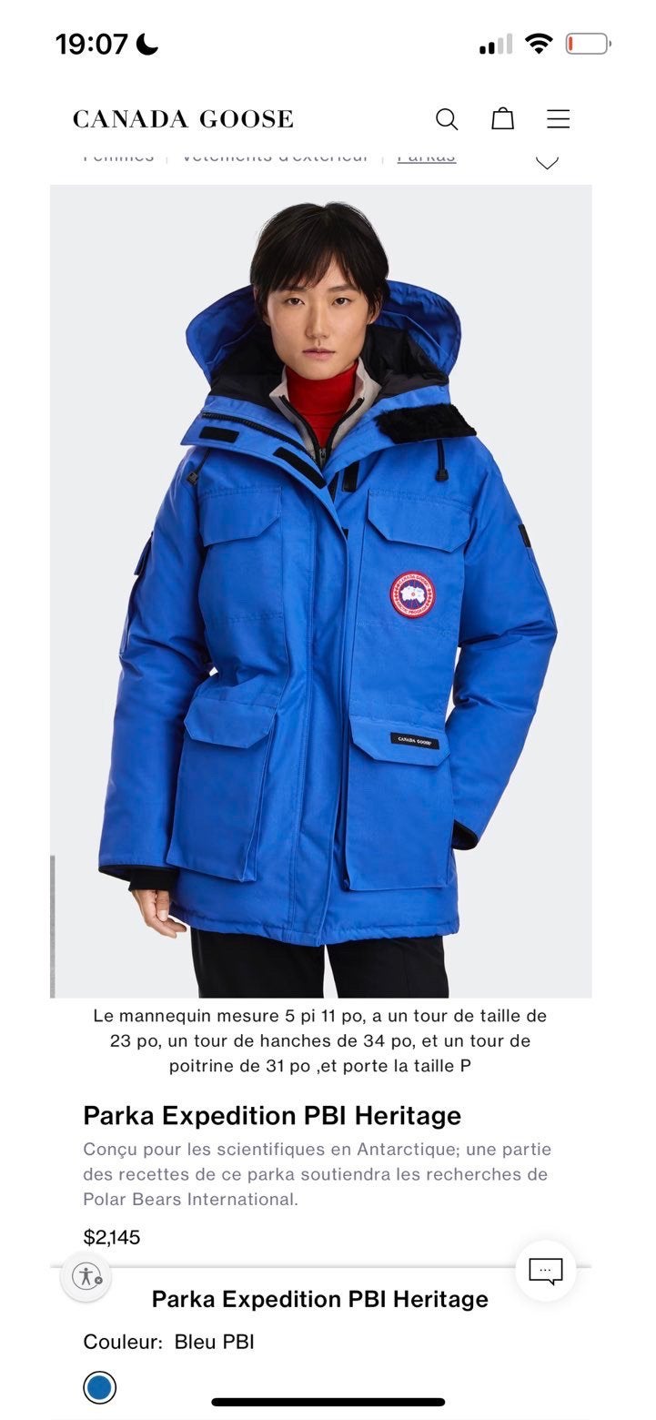 Canadagoose winterjas blauw, Ophalen of Verzenden, Zo goed als nieuw, Blauw