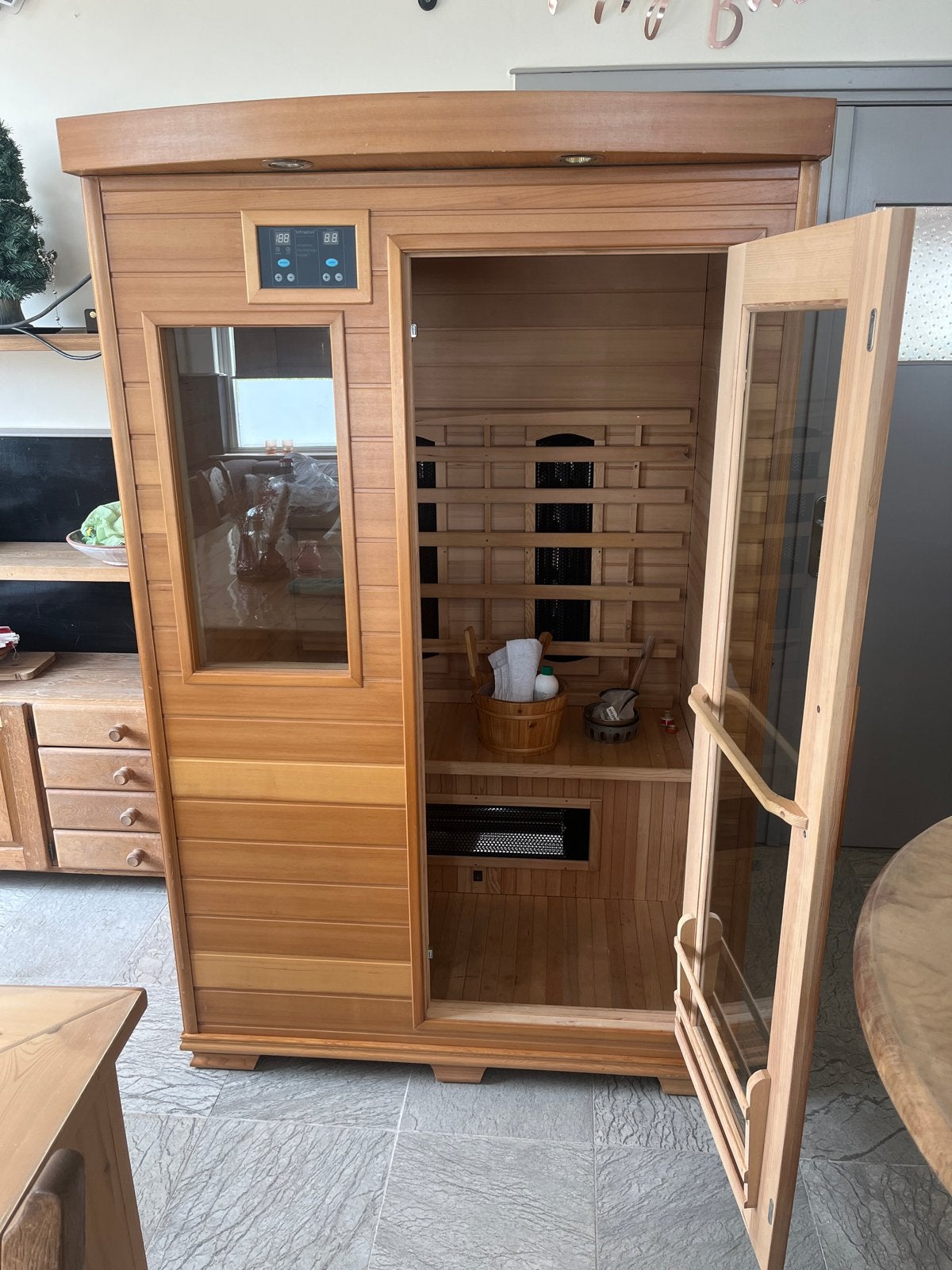 Finse infraroot sauna showroom model zgan, Ophalen of Verzenden, Zo goed als nieuw, Infrarood, Complete sauna