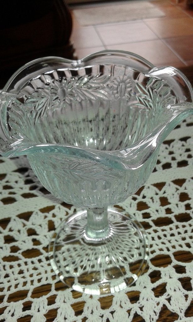 prachtige oude glazen ijs/dessert/coupe mooi leuk bewerkt, Antiek en Kunst, Antiek | Glas en Kristal, Ophalen of Verzenden