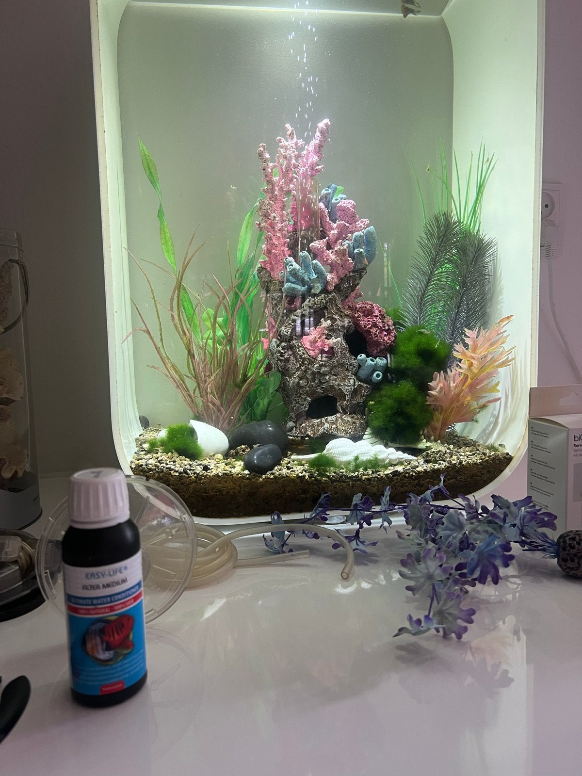 Complete biorb 60 liter wit set met schoonmaakspullen, Dieren en Toebehoren, Ophalen, Overige merken, Zo goed als nieuw, Leeg aquarium